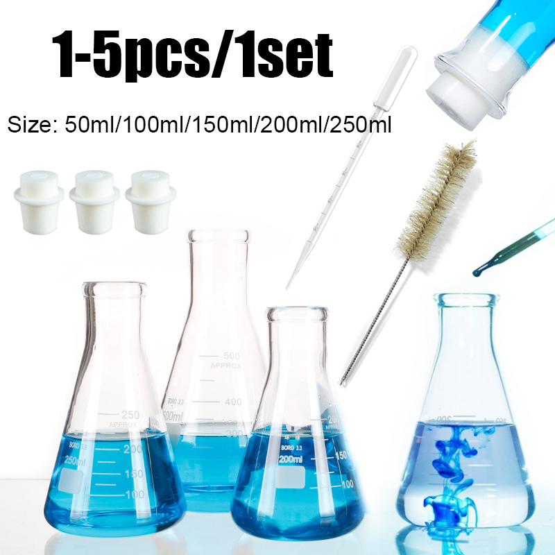 Science Experiment - Flacon Erlenmeyer en verre à bouche