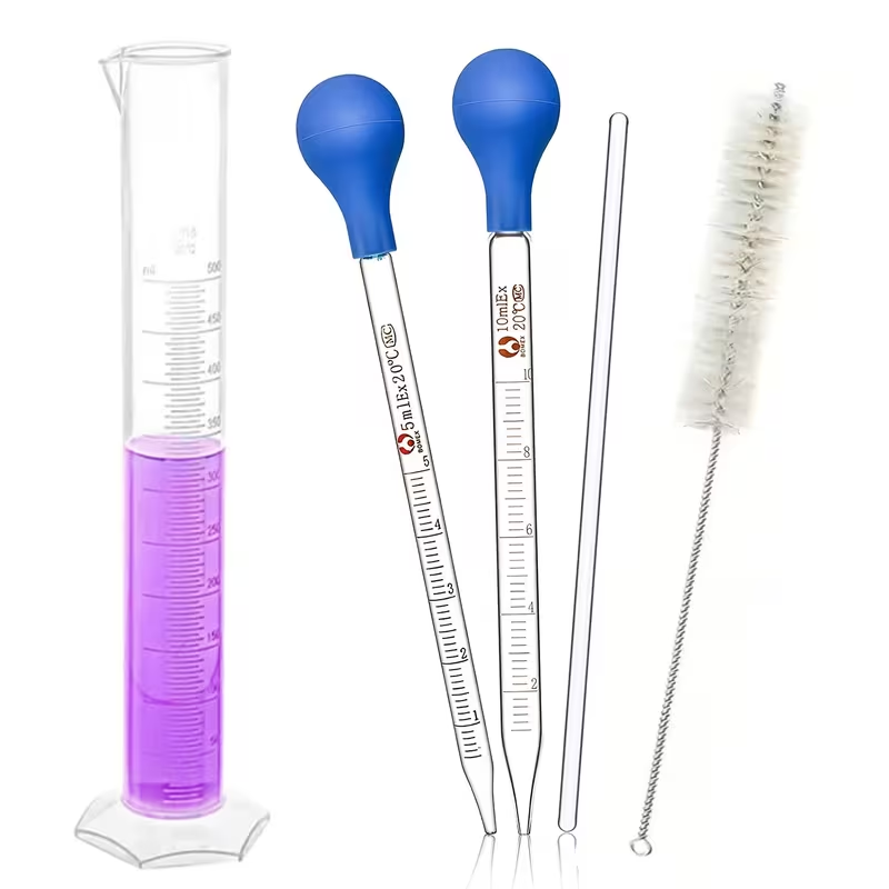 Science Experiment - Un ensemble d'embouts compte-gouttes en verre,