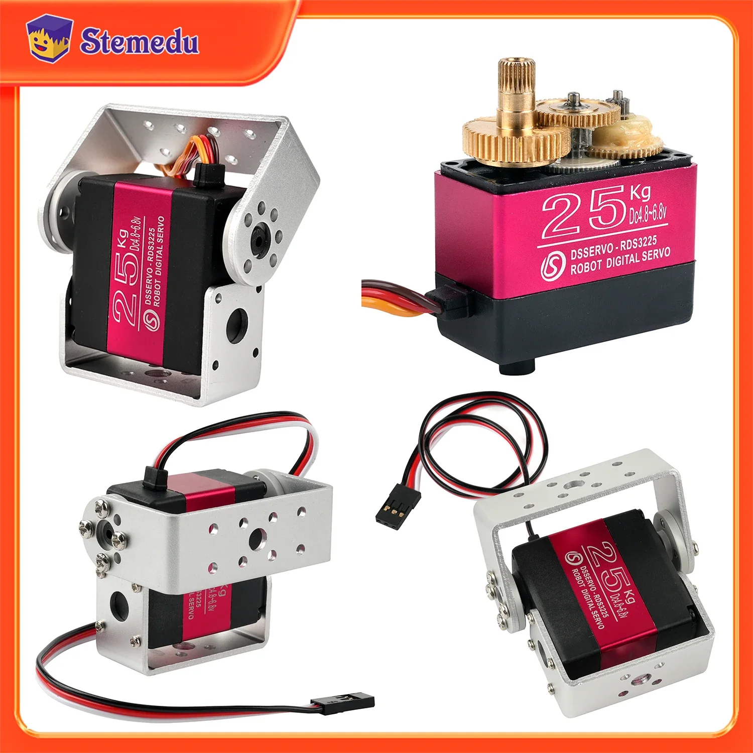 Robot Arm Motor - Servomoteur numérique Robot 25KG, engrenage métallique
